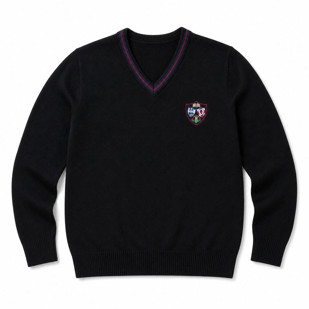 Dalriada School Black Sixth Form V Neck Jumper