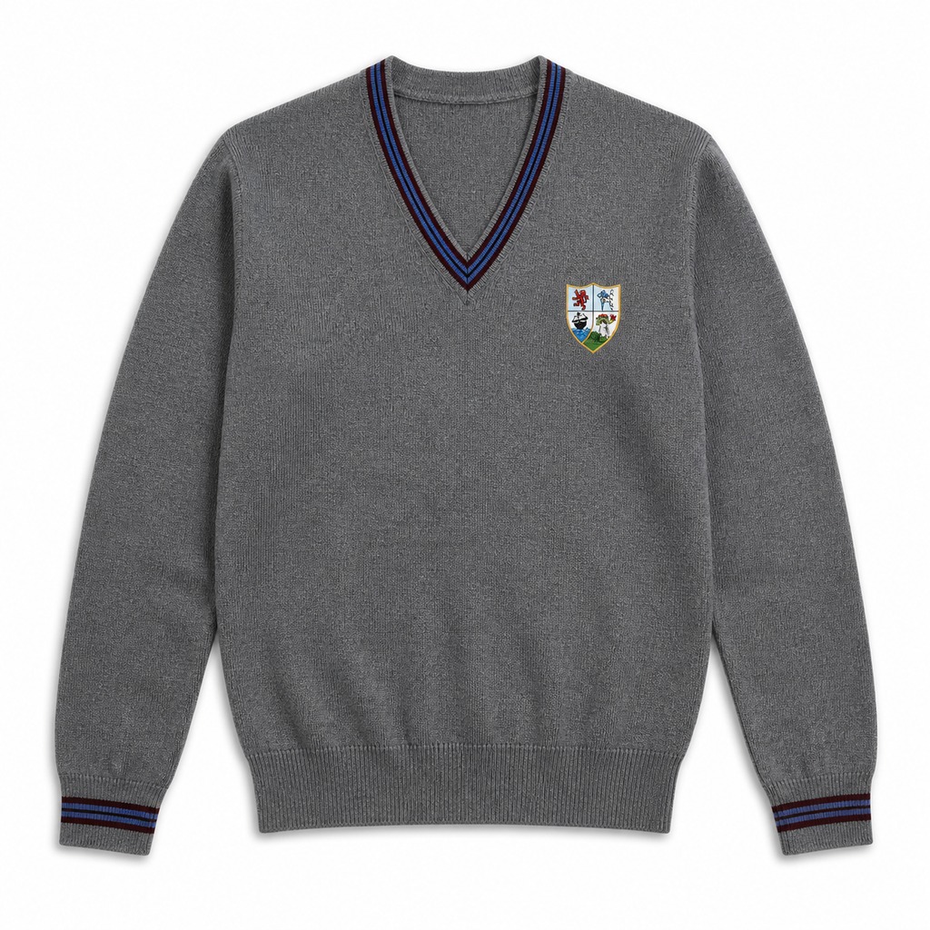 Dalriada School Grey V Neck Jumper