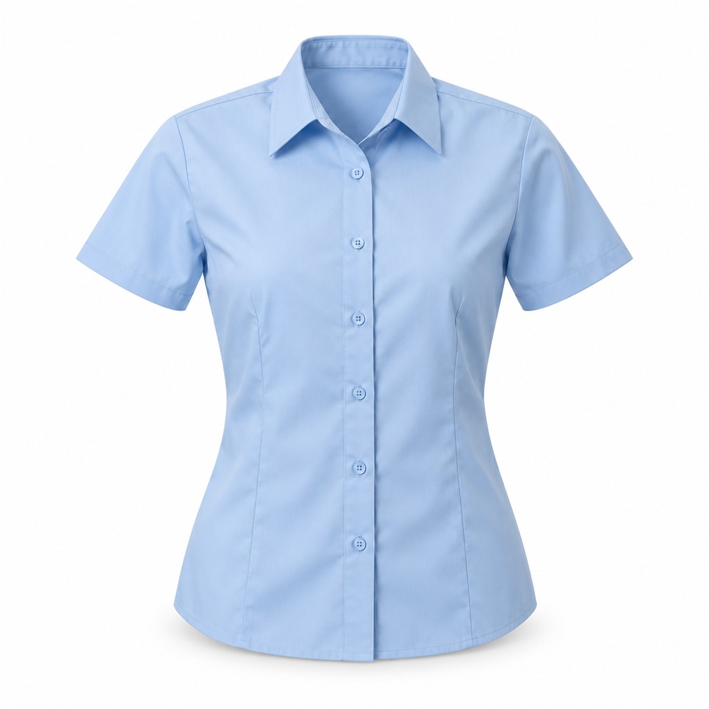 Blue 2 Pack Non Iron Short Sleeve Fitted Blouse