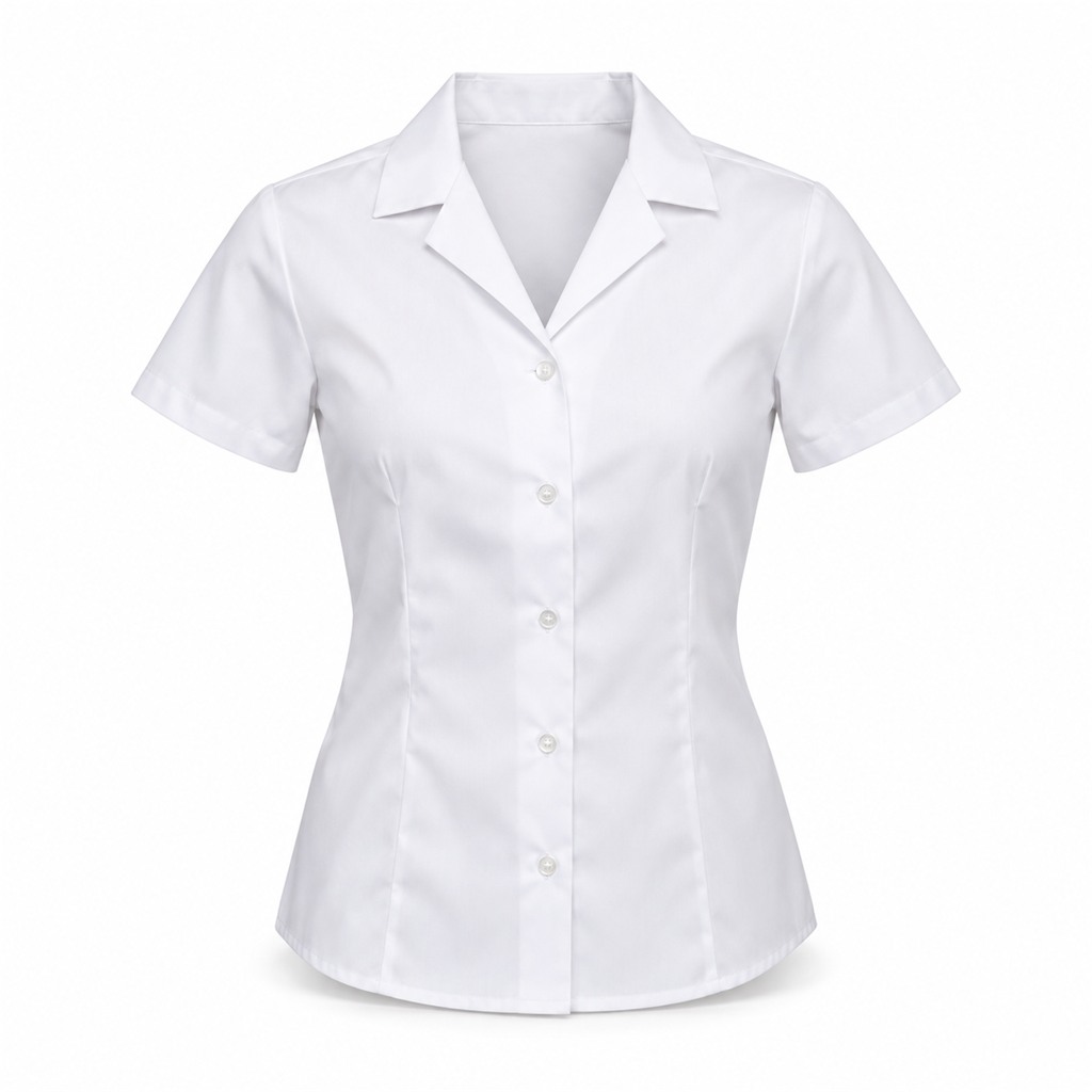 White 2 Pack Non Iron Short Sleeve Fitted Rever Blouse