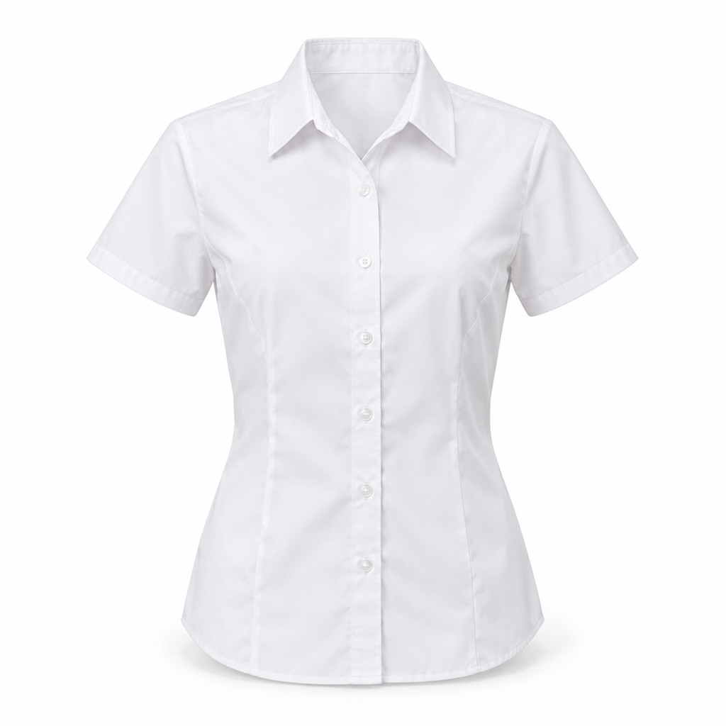 White 2 Pack Non Iron Short Sleeve Fitted Blouse