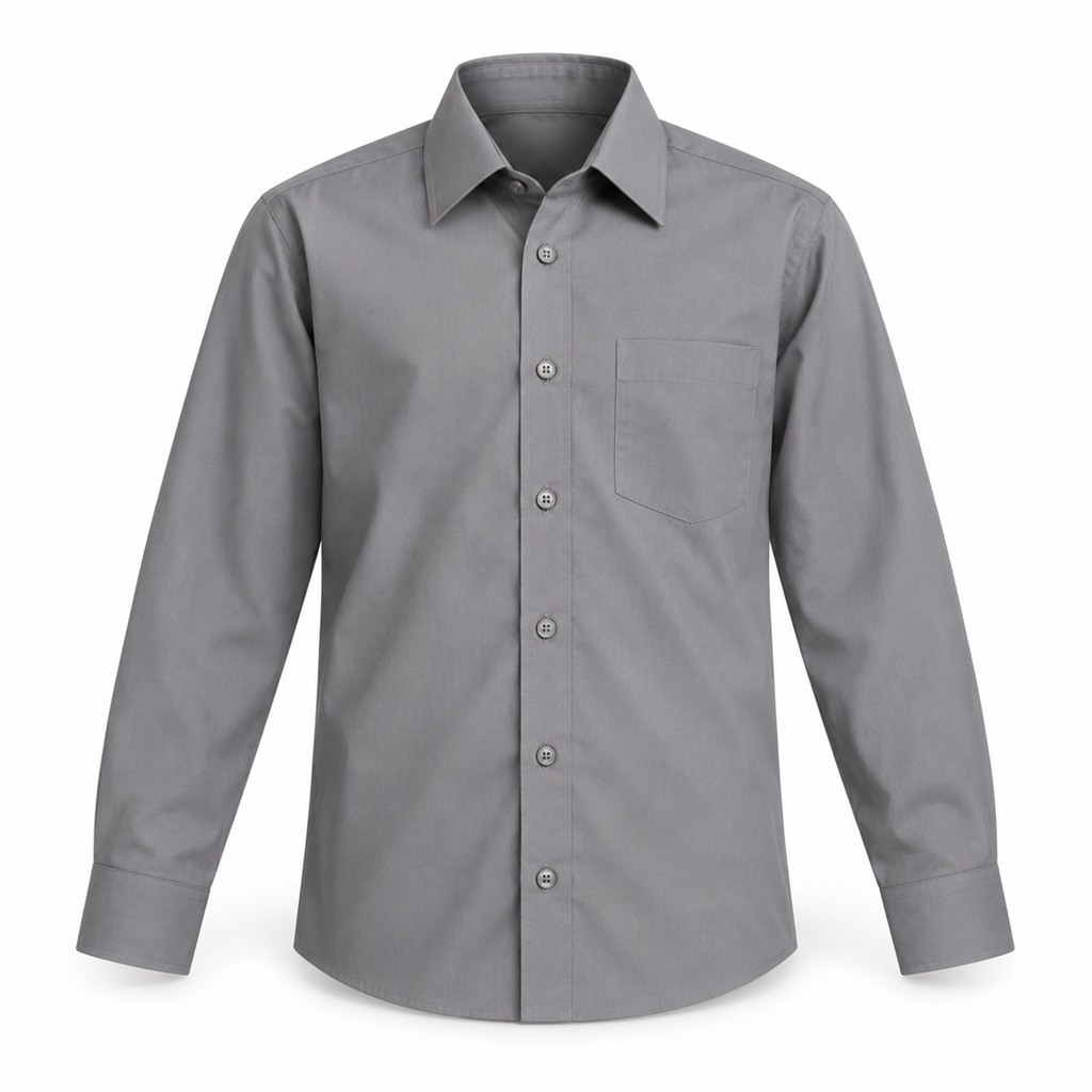 Grey 2 Pack Long Sleeve Non Iron Shirt