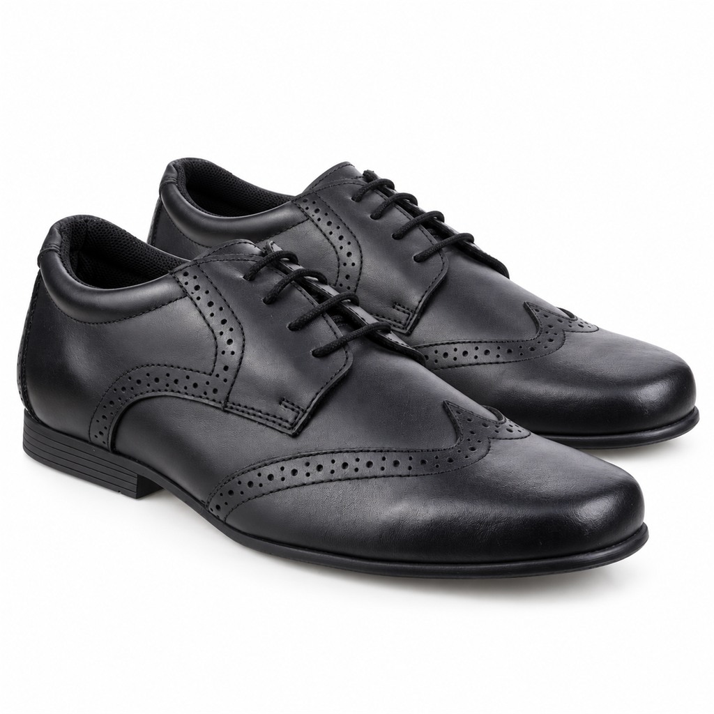 Black Lambretta Shoes Tomkin Brogue
