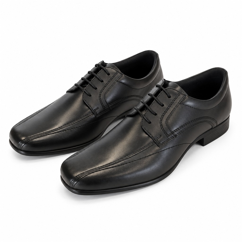 Black Whites 6463 Boys Laved Leather Shoe