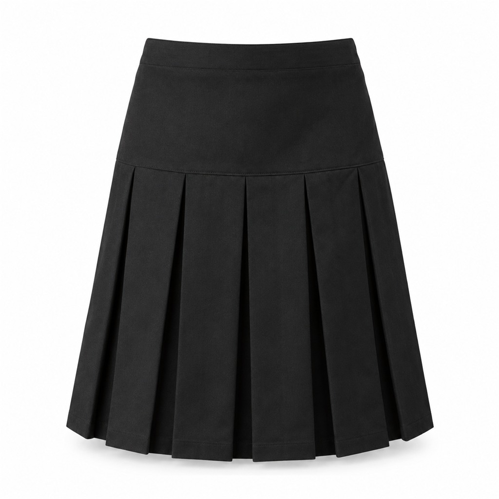 Black Tru Form Skirt Drop Pleat