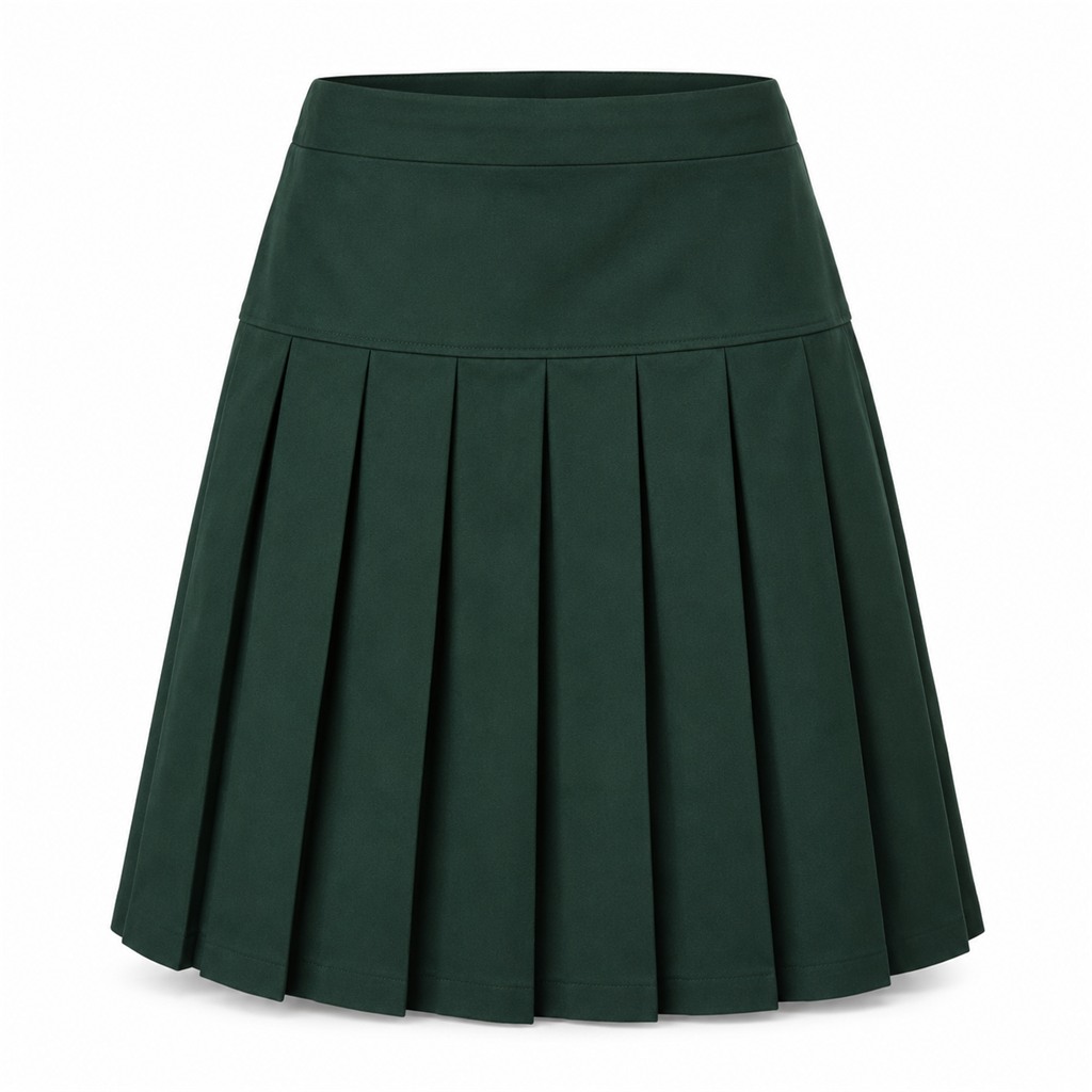 Bottle Green Tru Form Skirt Drop Pleat