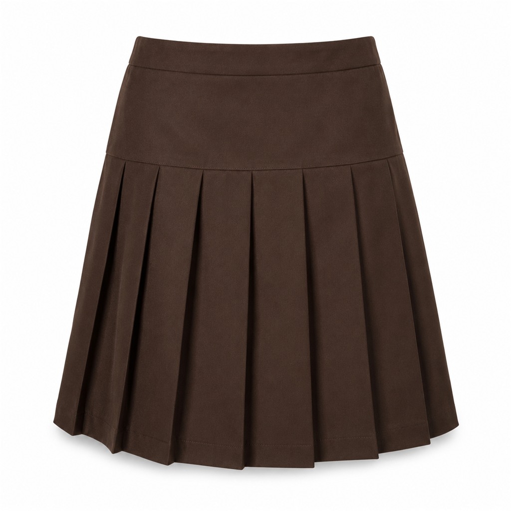 Tru Form Skirt Drop Pleat Brown