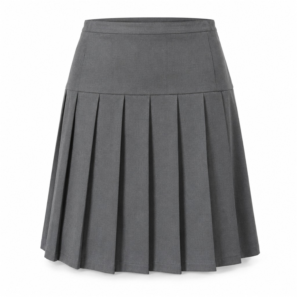 Grey Tru Form Skirt Drop Pleat