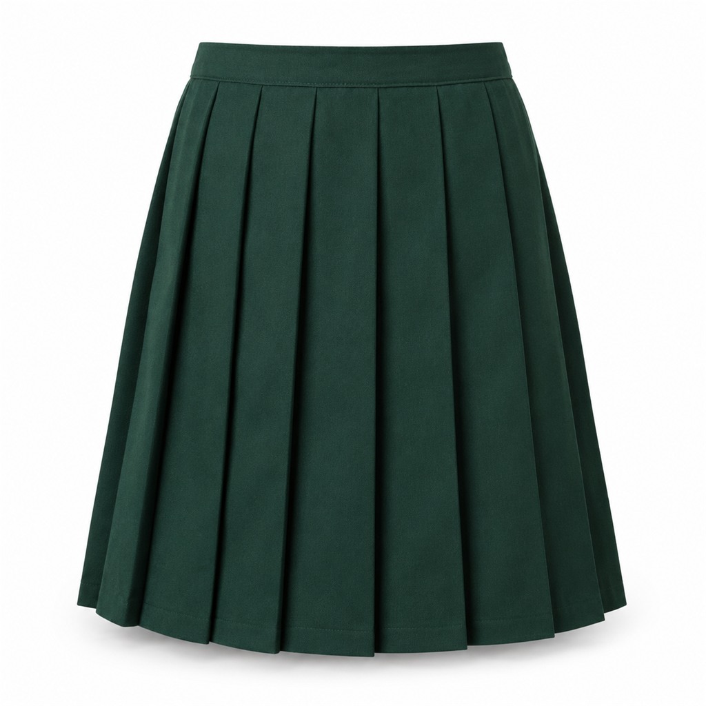 Bottle Green Tru Form Skirt - Full Pleat