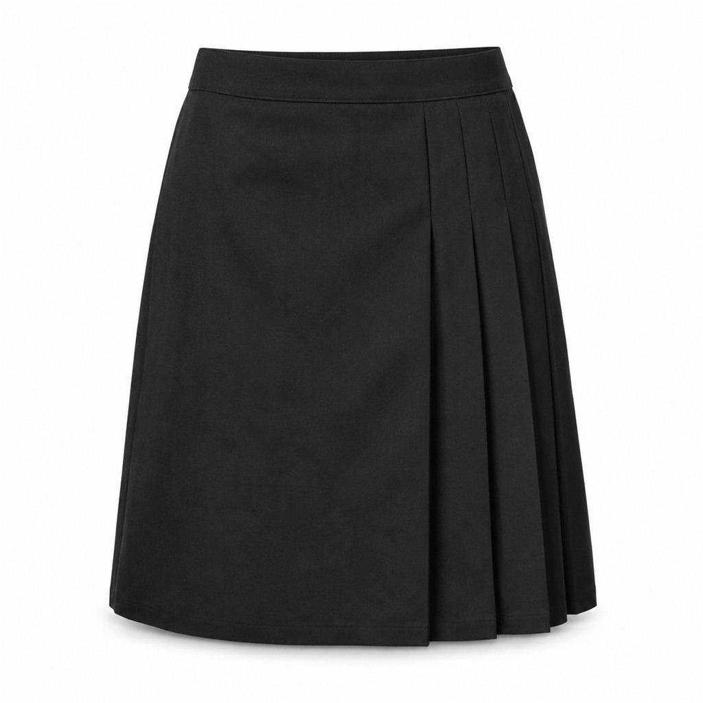 Black Tru Form Skirt Side Pleat