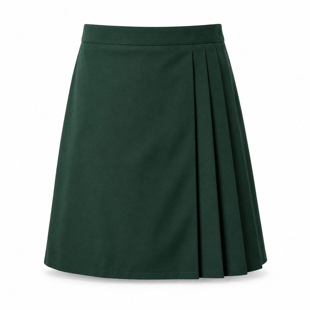 Bottle Green Tru Form Skirt Side Pleat