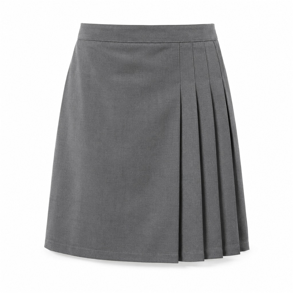Grey Tru Form Skirt Side Pleat