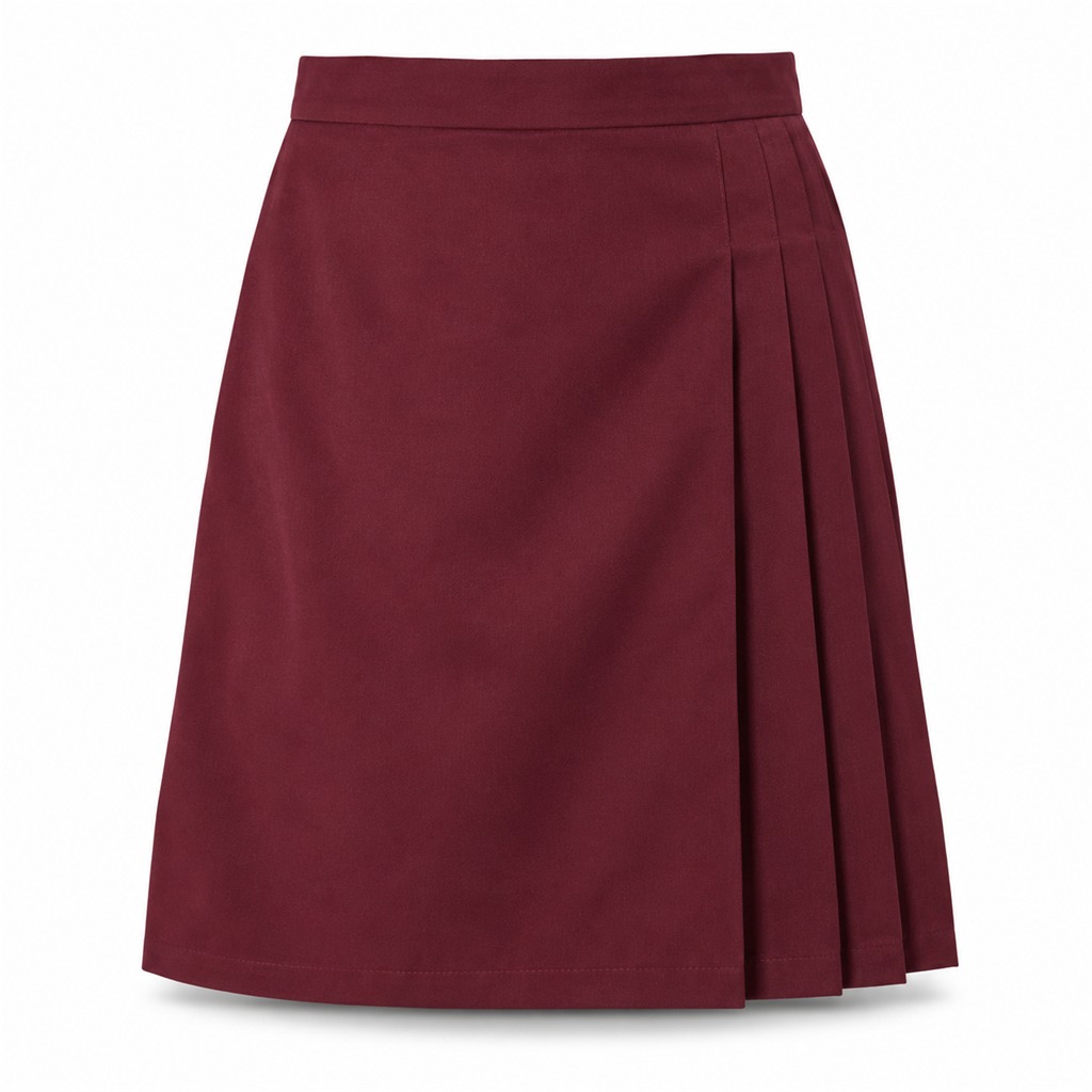 Maroon Tru Form Skirt Side Pleat