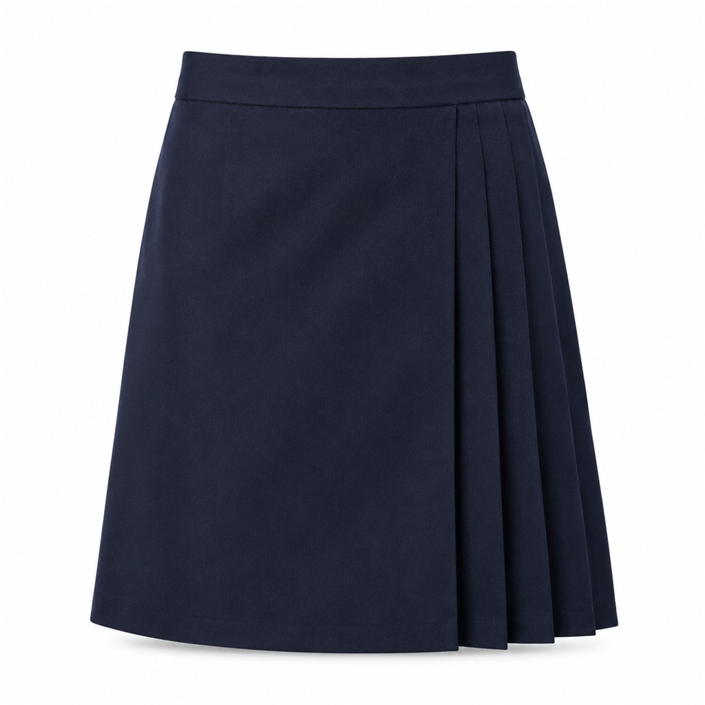 Navy Tru Form Skirt Side Pleat