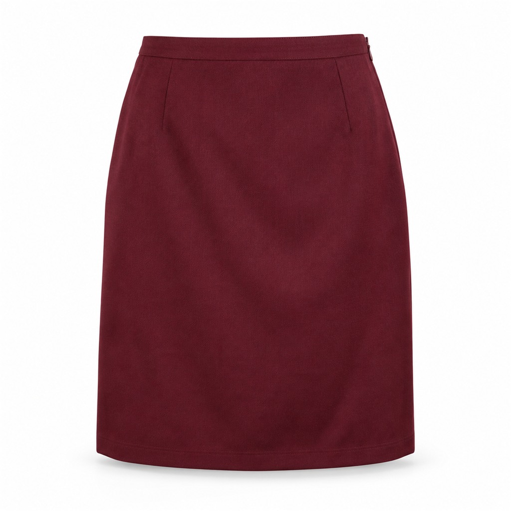 Maroon Whites Skirt Straight