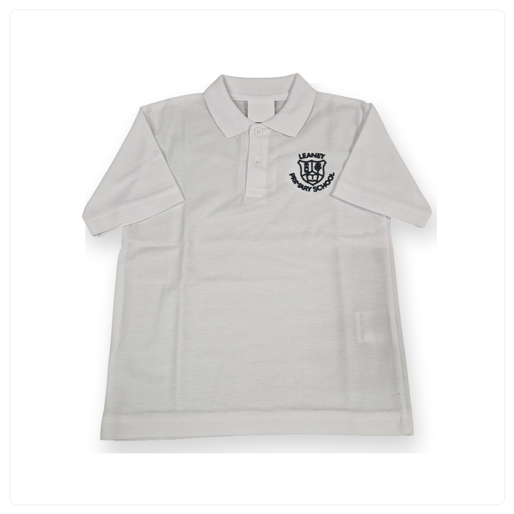 Leaney Primary School White Polo Shirt
