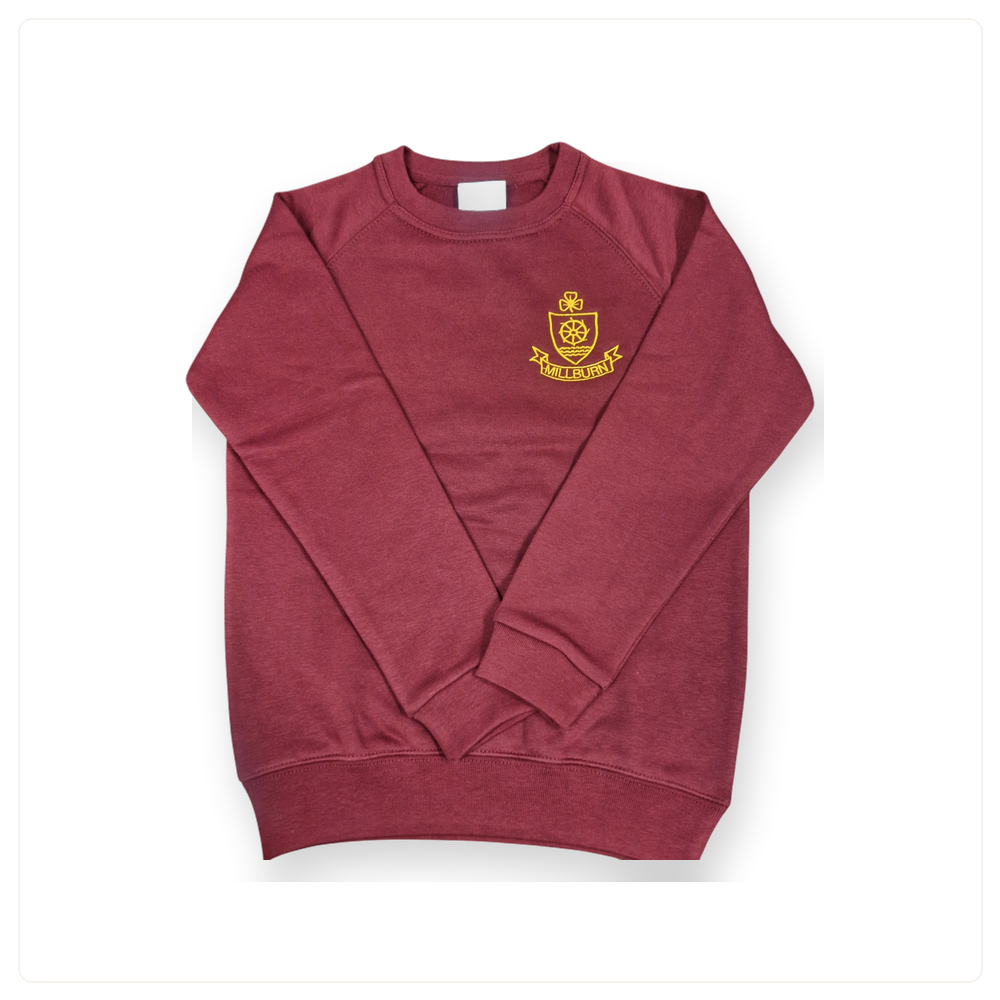 Millburn Primary School Maroon Crew Neck Sweatshirt